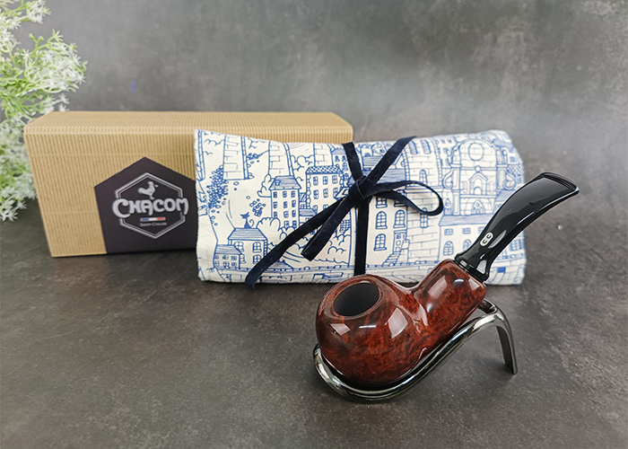 ไปป์ Chacom Brown Smooth Bent Apple Reverse Calabash